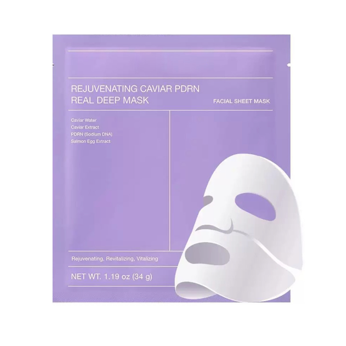 Deep Collagen Hydrogel Facial Mask for Radiant Skin, Hydrating Overnight Treatment with Low Molecular Weight Collagen for Lifting, Firming, and Moisturizing