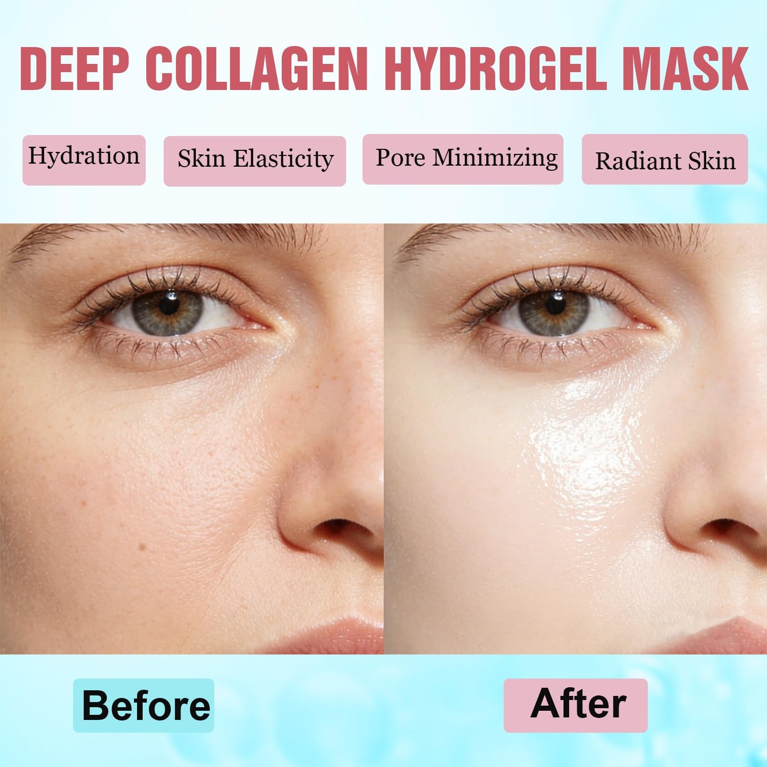 Advanced Deep Collagen Overnight Face Mask - Bio-Collagen Hydrogel Formula for Hydration, Firmness, and Pore Minimization (40g x 5) - Ideal Mother's Day Gift